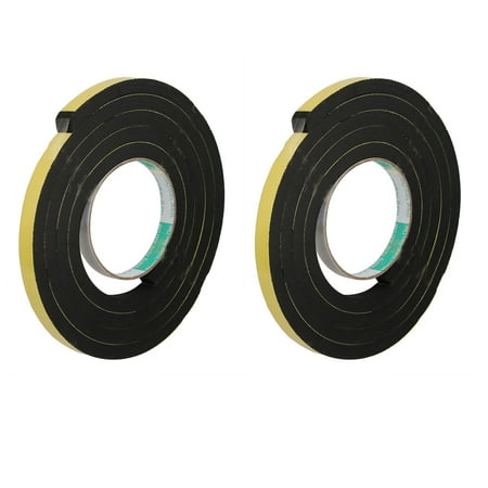Unique Bargains 2 Pcs 15mmx10mm Single Side Sealed Shockproof Sponge Foam Tape 2 Meter Length