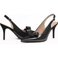 thumbnail image 5 of Women's Sexy Slingbacks Bow Stiletto Heels Closed Pointed Toe Pumps Bead Buckle Strap High Heels Dress Shoes, 5 of 12