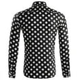 thumbnail image 2 of CEHVOM Men's Polka Dot Printed Long Sleeve Shirt Button Formal Casual Shirt, 2 of 6