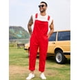 thumbnail image 4 of Overalls for Men Work Utility Coveralls Fashion Bib Romper Jumpsuit with Zipper Fly(Red,M), 4 of 9