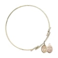 thumbnail image 2 of 8 1/2 inch Round Double Loop Bangle Bracelet w/ St. Christopher/Paratroopers in Gold-Filled, 2 of 3