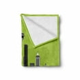 thumbnail image 2 of Seattle Skyline Soft Flannel Fleece Blanket, City Simple Greyscale Buildings and Skyscrapers Interpretation, Cozy Plush for Indoor and Outdoor Use, 50" x 70", Apple Green Dark Grey, by Ambesonne, 2 of 6