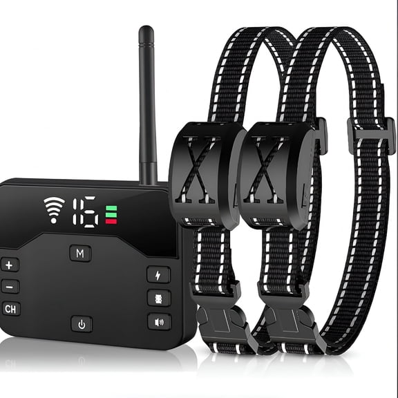XIBUFE Wireless Dog Fence,2-In-1 Electric Dog Fence System for 2 Dogs with Training Collar And Remote,Ip65,2024 Safety Pets Containment System for All Dogs,Cover Up to 8 Acre(20-850Ft)