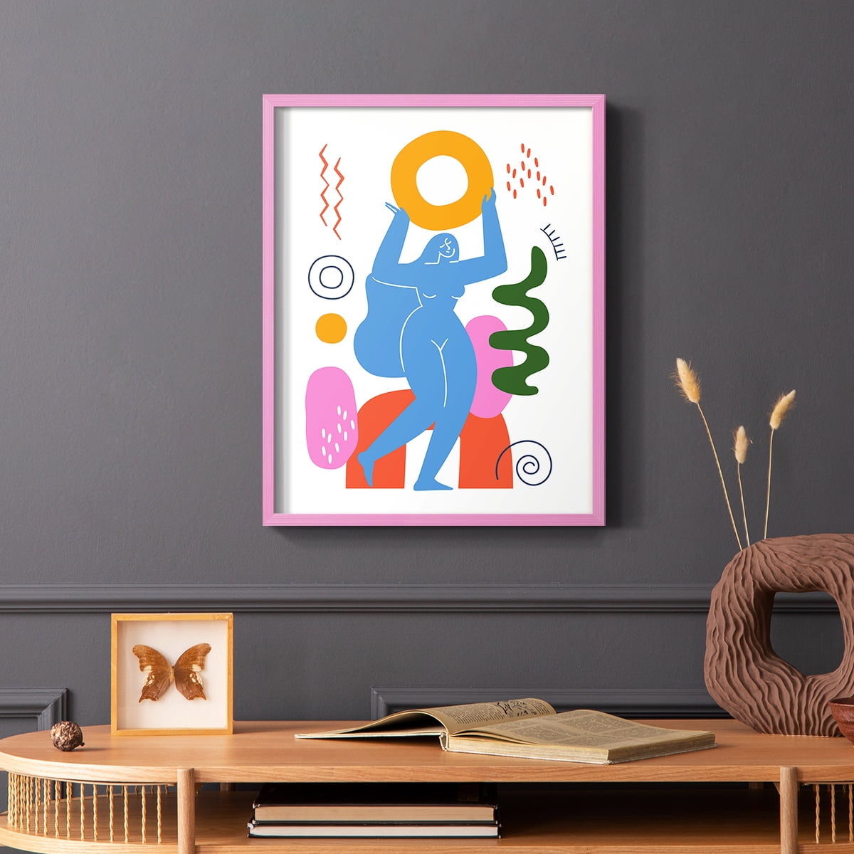 Matisse CDLVII in Pink Solid Wood Framed Print No Nail Hanging
