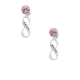 thumbnail image 2 of Delight Jewelry Silvertone Faith Infinity Sign Pink Crystal Clip on Earrings, 2 of 5