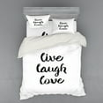 thumbnail image 1 of Ambesonne Live Laugh Love Bedding Set 4 Pcs, Retro Words, Queen, Black White, 1 of 3