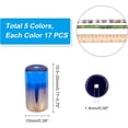 thumbnail image 4 of 5 hebras de cuentas de vidrio semielectrochatadas en columna, 5 colores, cuentas de vidrio opacas semielectrochatadas en columna., 4 of 5