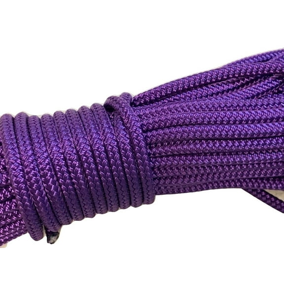 1/4" Double Braid Polyester, Purple, 100 ft