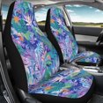 thumbnail image 4 of FUIALDOLG Floral Print Vehicle Seat Covers for Women, 2 Pack Front Seat Cover Decorative Elastic Front Seat Protectors, 4 of 13