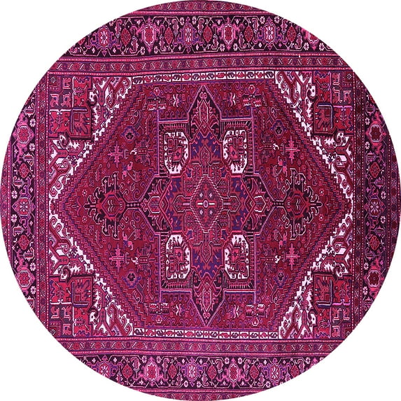 Ahgly Company Indoor Round Persian Pink Traditional Area Rugs, 5' Round