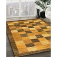 thumbnail image 2 of Ahgly Company Indoor Square Abstract Dark Orange Checkered Area Rugs, 4' Square, 2 of 6