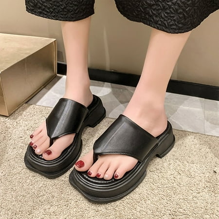 

Women Sandals Clearance 2023! Pejock Women s Flip-Flops Extremely Comfy Slides Sandals New Thick Sole Clip Toe Sandals For Casual And Comfortable Beach Slippers Non-Slip