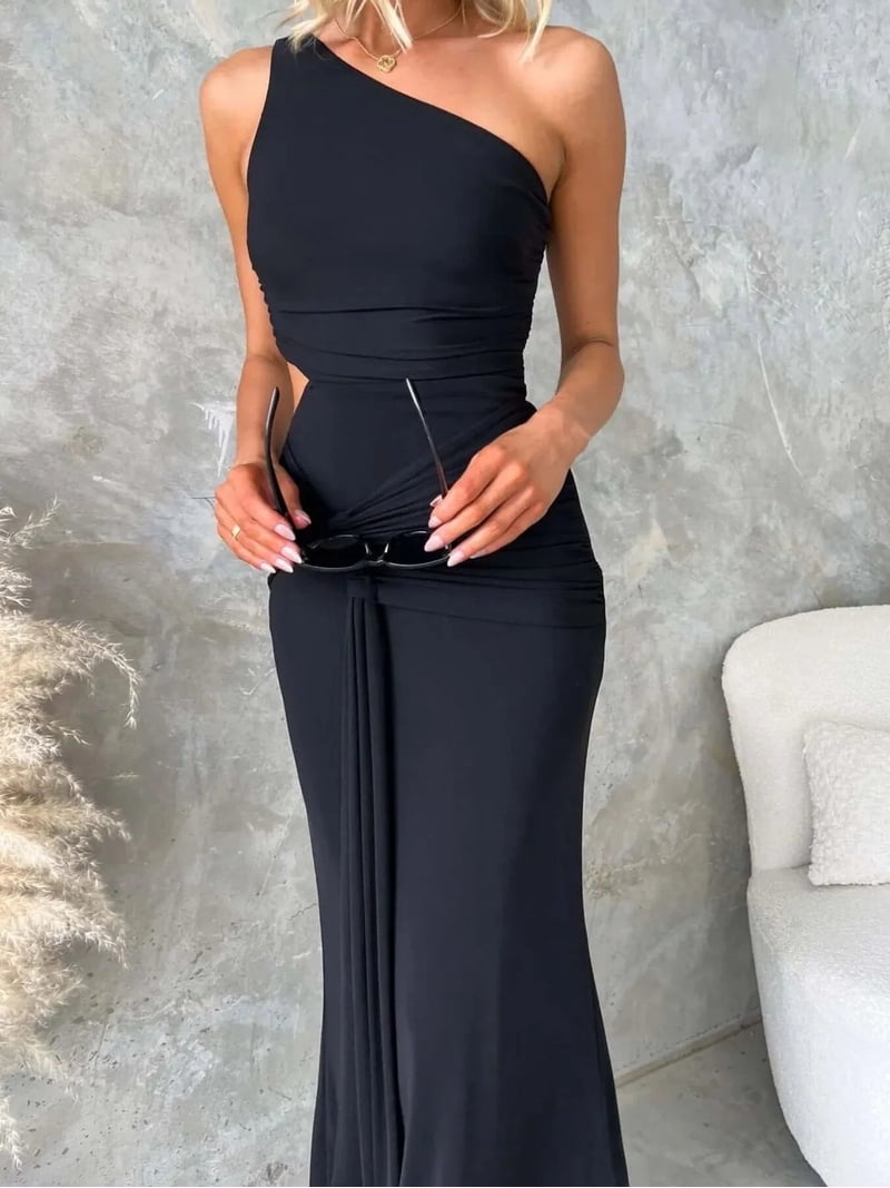 red sparkly formal dress Dark One Shoulder Sheath Long Prom with Slit Evening Dresses fg5380 Style:EE02083BK gender-all Linen Dresses White Stuff Every fold of the