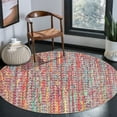 thumbnail image 2 of Garvee 4' Round Rug Machine Washable Modern Braided Printed Circle Rug Non Slip Low Pile Rug Home Decor, Multi, 2 of 7