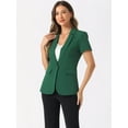 thumbnail image 2 of DARING DIVA Women's Short Sleeve Blazer Button Office Suit Jacket XL Green, 2 of 6