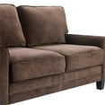 thumbnail image 2 of Serta Copenhagen 61" Round Arm Fabric Loveseat with Storage Dark Brown, 2 of 17