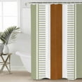 thumbnail image 2 of Hokiten Shower Curtain, Sage Green Farmhouse Fabric Shower Curtains for Bathroom, Green Brown Striped Bath Curtain Waterproof Bathtub Curtains with 12 Hooks, Small 36" x 72", 2 of 7