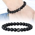 thumbnail image 2 of TQEHS Pulsera con número de la suerte y número 8, pulsera de obsidiana con cuentas, joyería L2T5, 2 of 5
