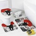 thumbnail image 4 of 4 Piece Jujutsu Anime Kaise Shower Curtain Sets with Rugs, Toilet Lid Cover, Bath Mat and 12 Hooks, Waterproof Shower Curtain Set for Bathroom, 4 of 8