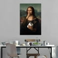 thumbnail image 3 of Funny Mona Lisa Bathroom Painting On Canvas Wall Art Poster Scroll Picture Print Living Room Walls Decor Home Posters 24x36inch(60x90cm), 3 of 6