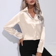 thumbnail image 4 of FAIWAD Womens Long Sleeve Tunic Tops V Neck Button Down Gradient Casual Basic Pullover Tops, 4 of 6