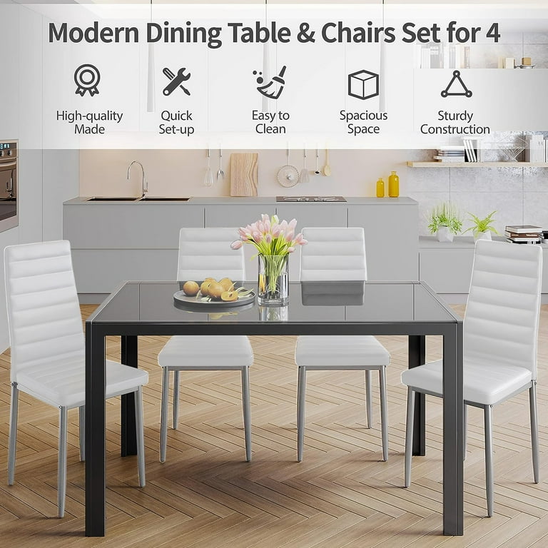 SESSLIFE Kitchen Table and Chairs for 2, Modern Dining Room Table