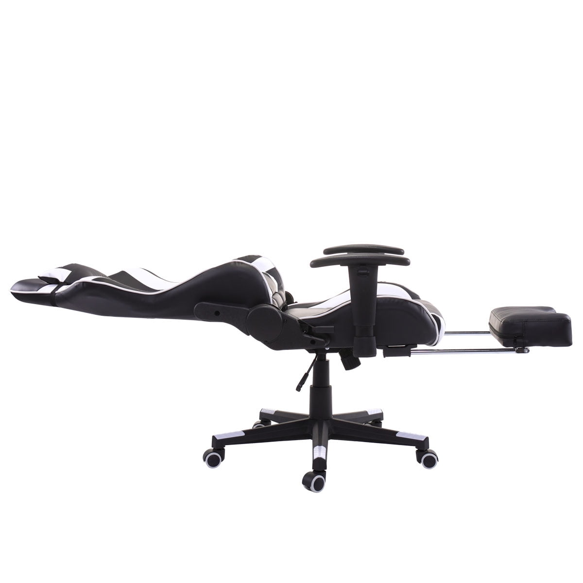 Kepooman High-Back Swivel Gaming Chair, Reclining Ergonomic Computer Chair with Lumbar Support - Black & White Kepooman High-Back Swivel Gaming Chair, Reclining Ergonomic Computer Chair with Lumbar Support - Black & White