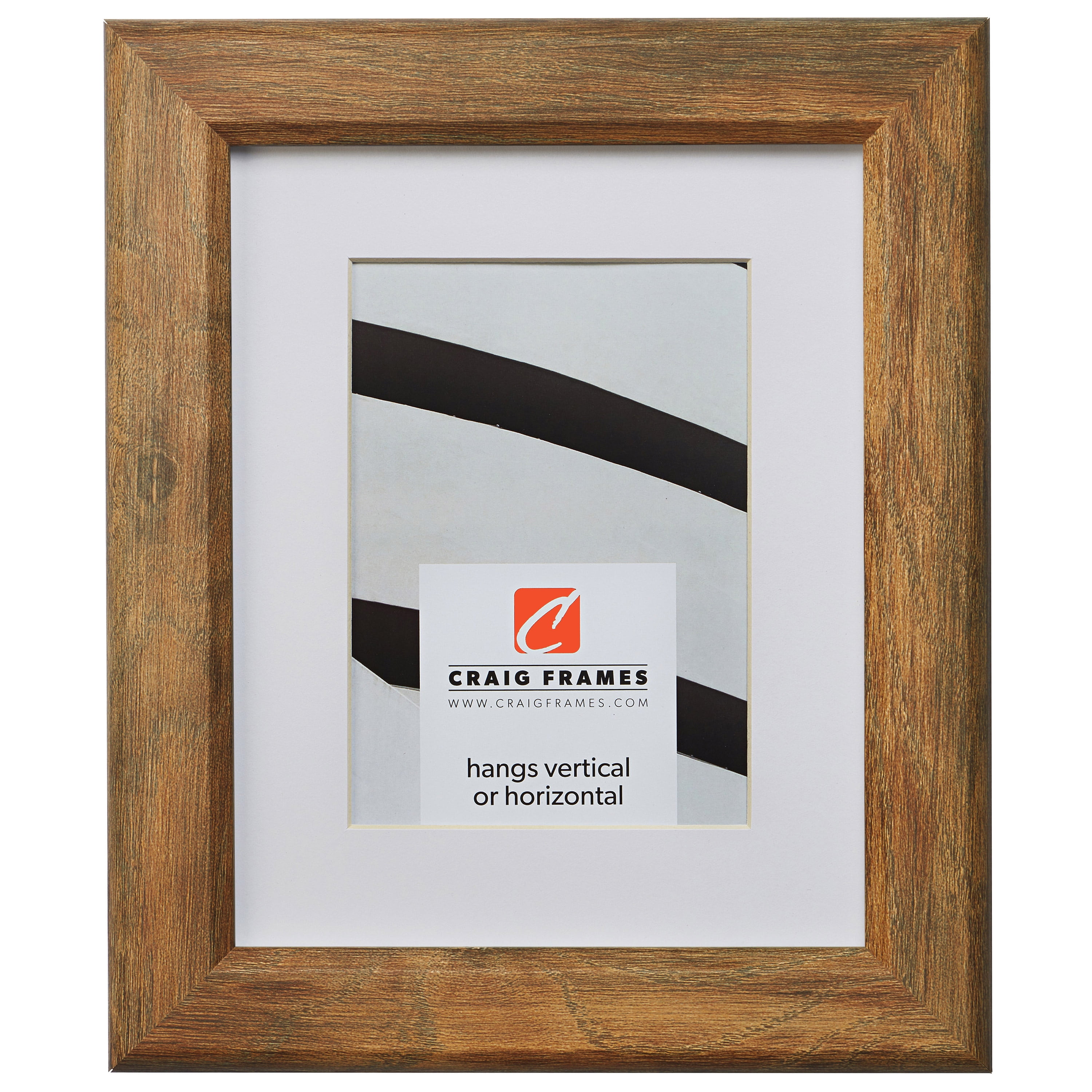 Craig Frames Arthur, 13x19 inch Brown Barnwood Picture Frame Matted for