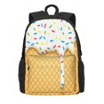 thumbnail image 2 of Zufioo White Ice Cream Pattern Adult Backpack,Wear-resistant and Breathable Multi-pocket Backpack, Suitable for Travel, Business and Outdoor Activities, 2 of 9