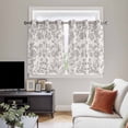 thumbnail image 5 of Farmhouse Flower Kitchen Curtains Short 45 Inch Length, Botanical Vintage Grey Leaf Plant Grommet Top Bedroom Living Room Curtains, Light Filtering Cafe Curtain Drapes 2 Panels Set 84''x45'', 5 of 9