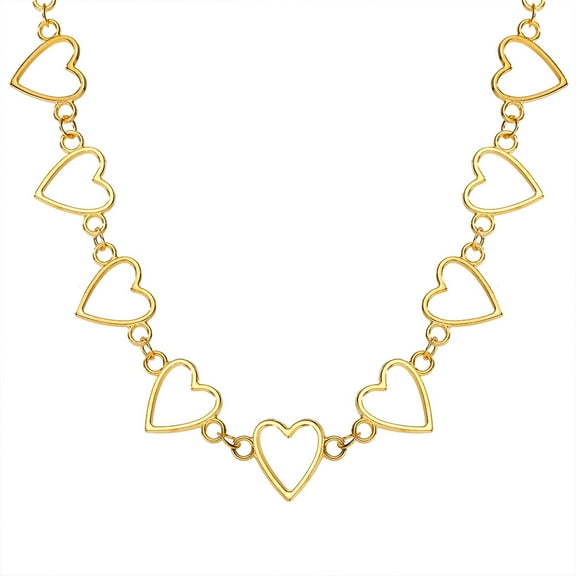 Jewelry VerPetridure Hollow Sweet Love Heart Choker Statement Girlfriend Gift Cute Bicolor Necklace Jewelry