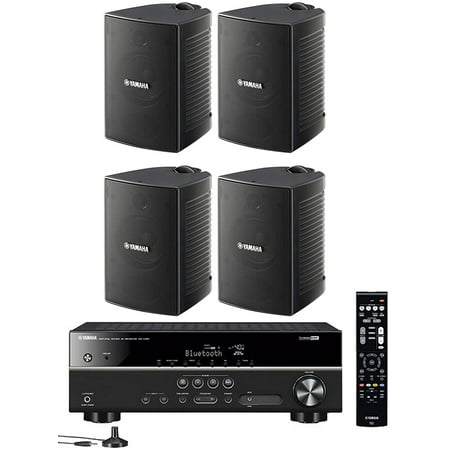 Yamaha 5.1-Channel Wireless Bluetooth 4K A/V Home Theater Receiver + Yamaha Natural Sound High performance 2-Way Indoor/Outdoor Weatherproof Speakers (Set Of (Best Wireless Home Theater Speakers Reviews)