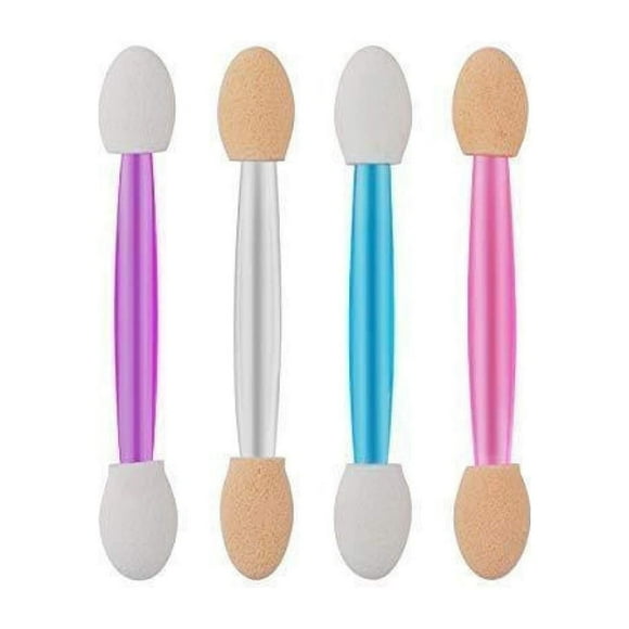 LILELIS Sponge Applicators With Container 4 Colors Eyeshadow Brushes Makeup Applicator Hair Boar Brush Concealer And Foundation Brush