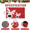 thumbnail image 3 of Inshere Christmas Door Mat, Cute Reindeer Decorative Christmas Rug Outdoor Rug, Low Profile Floor Bath Mat Welcome Mat, Front Doormat Non Slip Mats for Entryway 31.5"x19.6"(Red,White), 3 of 7