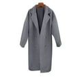 thumbnail image 5 of Stichou Women's Fall Winter Long Wool Pea Coat,Double Sided Blended Classy Breasted Trench Coats Jacket,Length Winter Dress Overcoat Gray M, 5 of 6