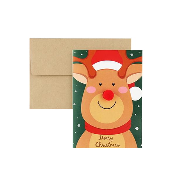 Tarjeta de felicitación de Navidad de papel Kraft vintage Tarjeta de regalo de bendición hecha a mano con sobre Wmkox8yii hjk287