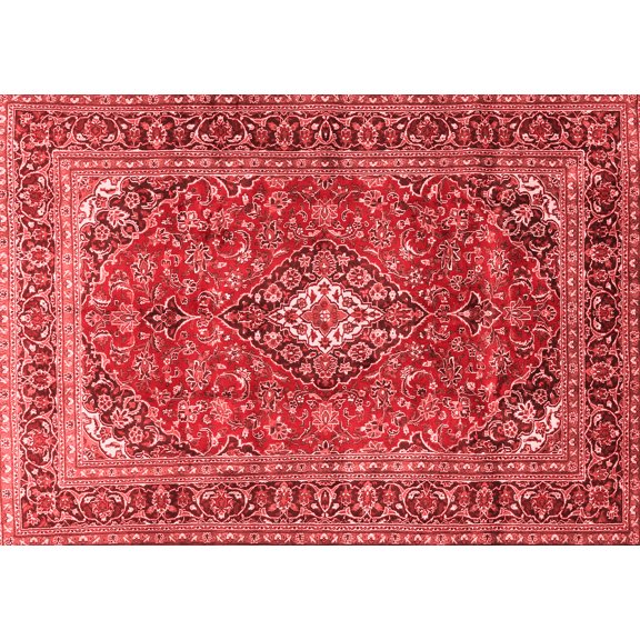 Ahgly Company Indoor Rectangle Medallion Red Traditional Area Rugs, 5' x 7'