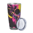 thumbnail image 2 of Bingfone Neon Gothic Skull Moon for 20 Oz Stainless Steel Travel Mug Double Wall Water Coffee Cup for Home,Office, Outdoor Works Great for Ice Drinks and Hot Beverage-Straw Three-piece Set, 2 of 8