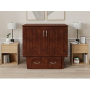 AFI Sydney Twin Solid Wood Murphy Bed Chest with Mattress, Drawer & Charger, Walnut