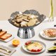thumbnail image 1 of Platos de frutas y aperitivos, carrito metálico con ruedas, diseño de dos niveles, ideal para la sala de estar, mesa de centro y dulces, almacenamiento portátil, plegable, para oficina., 1 of 7