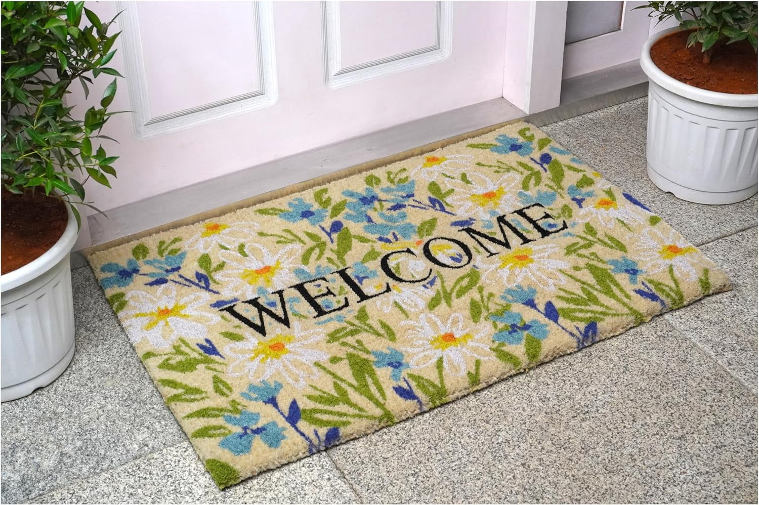 Calloway Mills 112853672 Field of Daisy Welcome Doormat 36" x 72"