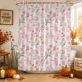 thumbnail image 2 of Pink Spring Floral Shower Curtain Set - 48" x 72" Washable Bathtub Curtain with 12 Hooks, Green Botanical Wildflower Blossoms Waterproof Fabric Stall Shower Curtains for Bathroom/Bathtub Décor, 2 of 8