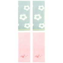 Unique Bargains Cute Floral Soft Hand Towel 4 Pcs Green/Pink 14" x 30"/13" x 29"