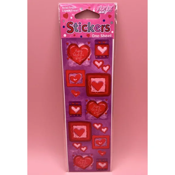 Whimsical Hearts Pink Red Valentine'S Day Holiday Party Favor Scrapbook Stickers