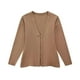 thumbnail image 1 of TRAF-suéter tipo cárdigan de punto ajustado con gancho frontal para mujer, cuello en V, mangas largas, dobladillo dividido lateral, ropa de abrigo femenina, Tops elegantes, moda, 1 of 5