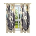 thumbnail image 7 of Yayeee Window Curtains Light Filtering 63"x42" Grommet Panel Pair Home Living Room Decor, Beige Record, 7 of 7