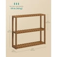 thumbnail image 3 of Bamboo Bathroom Shelf, 3-Tier Adjustable Plants Rack, Wall-Mounted or Stand, in The Living Room, Balcony, Kitchen, 5.9 x 23.6 x 21.3 Inches, Coffee Brown UBCB013K01, 3 of 6