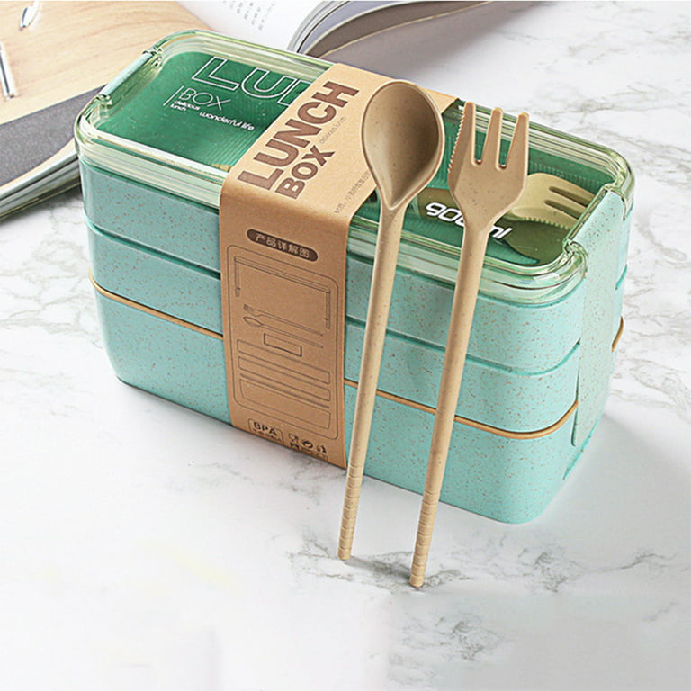 CHUANK Stackable Bento Box Japanese Lunch Box Kit with Spoon
