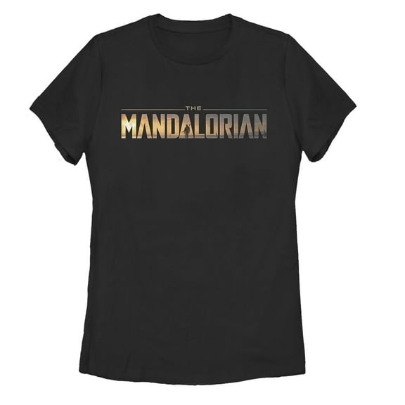 Women's Star Wars: The Mandalorian Silhouette Logo Graphic Tee Black Large