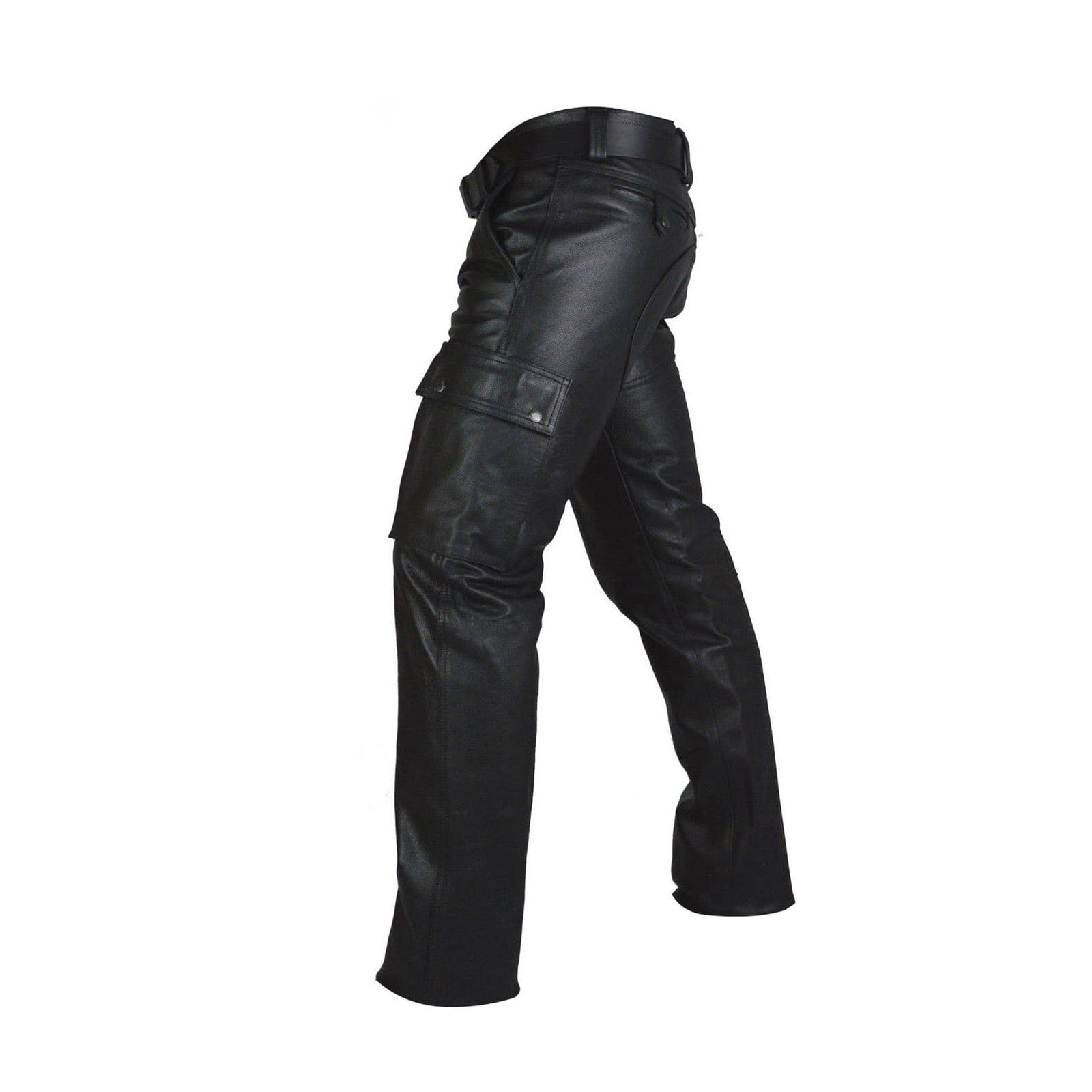 Black Leather Motorbike Pants for Men’s Motorcycle Bikers Cow Skin Full ...